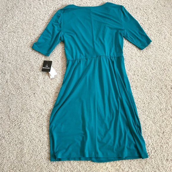 NWT, Sandra Darren, Wrap Styled Jade Dress! - Picture 5 of 8